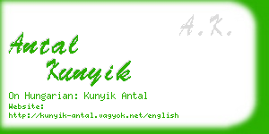antal kunyik business card